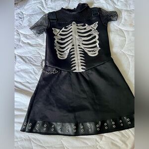 Kids Silver Skeleton Dress Costume